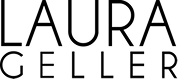 The text 'LAURA GELLER' appears in large black serif letters on a white background, functioning as a brand or logo rather than a photographed physical product.